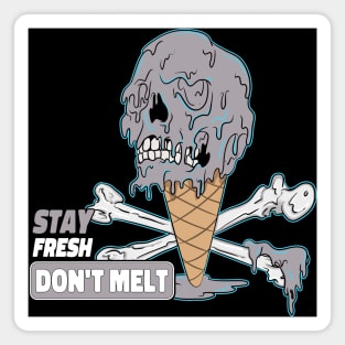 Cute Skeleton Screaming Ice Cream Skull Magnet